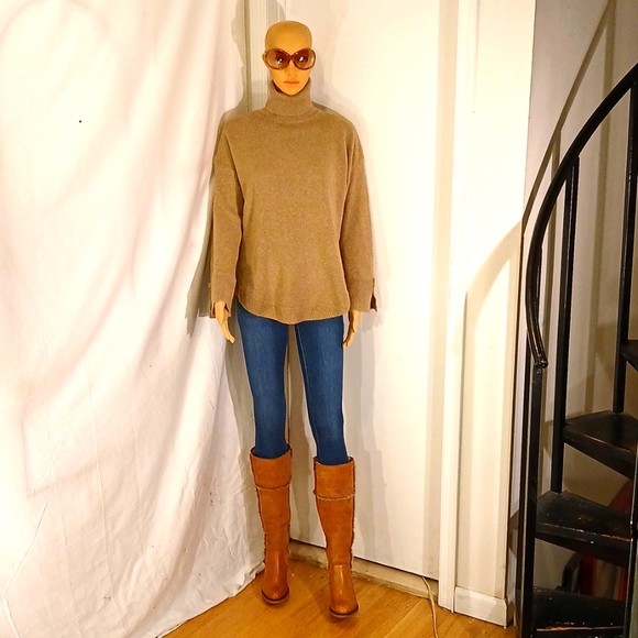 🔥 NWOT Johnson & Murphy Camel Tan Suede & Saddle Leather Fur Boots - Picture 15 of 16